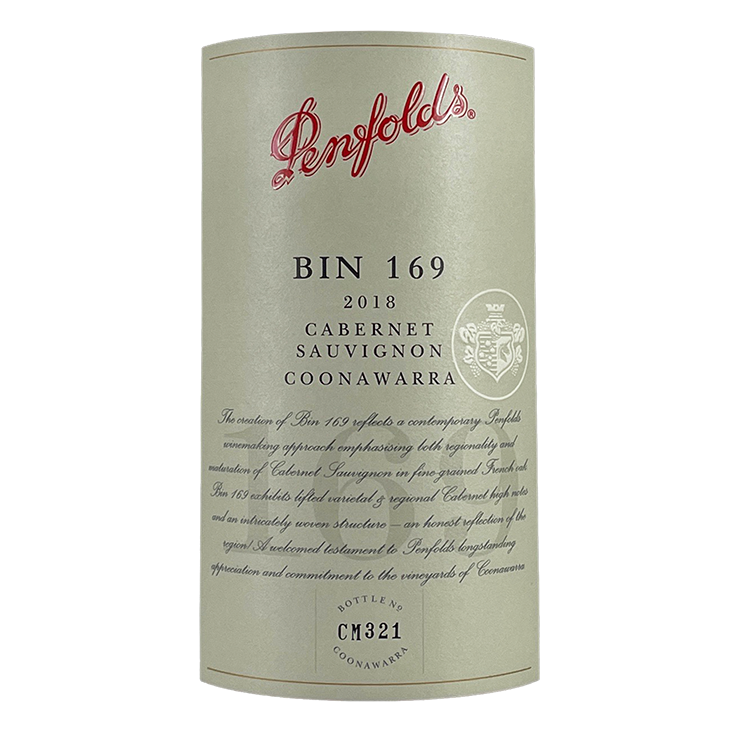 Penfolds Coonawarra "Bin 169" Cabernet Sauvignon 2018 bottle - Vins Rare