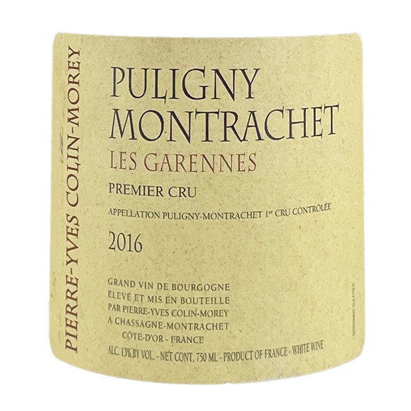 Pierre-Yves Colin-Morey Puligny-Montrachet 1er Cru "Garennes" 2014 bottle - Vins Rare