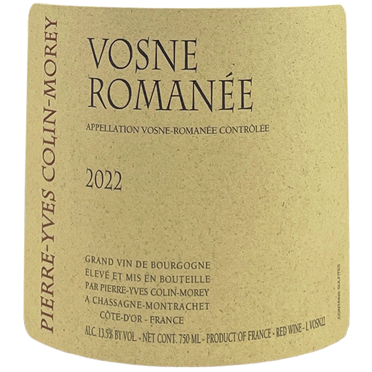 Pierre-Yves Colin-Morey Vosne-Romanee 2016 bottle - Vins Rare