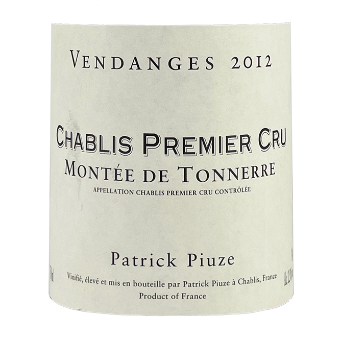 Patrick Piuze Chablis 1er Cru "Montee de Tonnerre" 2012 bottle - Vins Rare