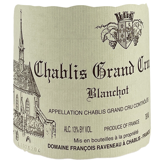 Raveneau Chablis Grand Cru "Blanchot" 2008 bottle - Vins Rare