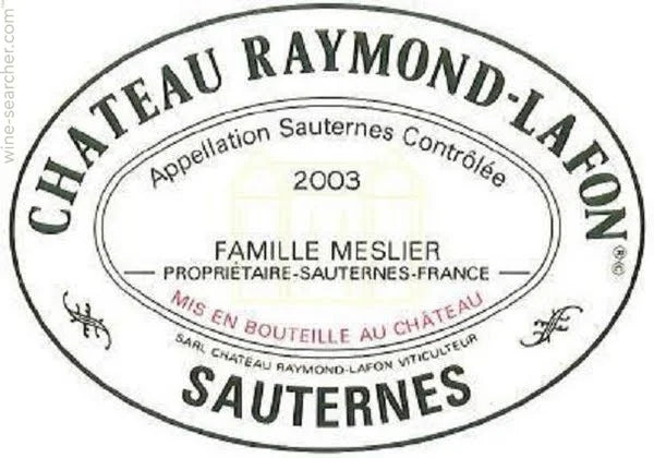 Raymond Lafon Sauternes 1990 375ml