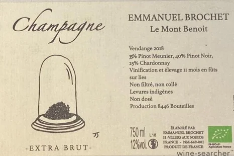 2019 Emmanuel Brochet Champagne Le Mont Benoit 1er Cru Extra Brut (L20)