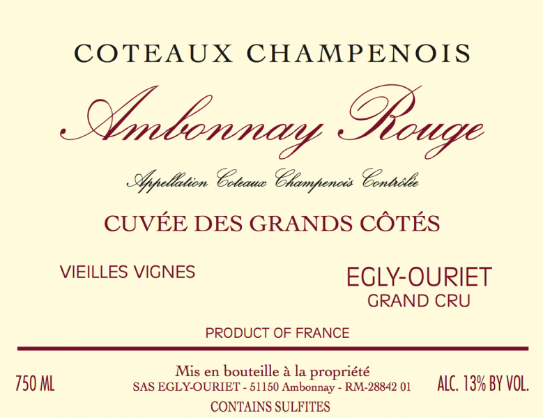 Egly Ouriet Coteaux Champenois Ambonnay Rouge - Click Image to Close