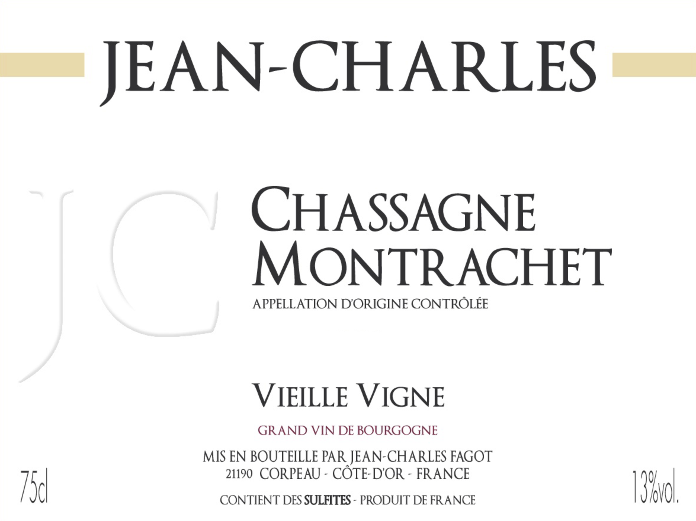 2019 Jean Charles Fagot Chassagne Montrachet Rouge Vieilles Vignes