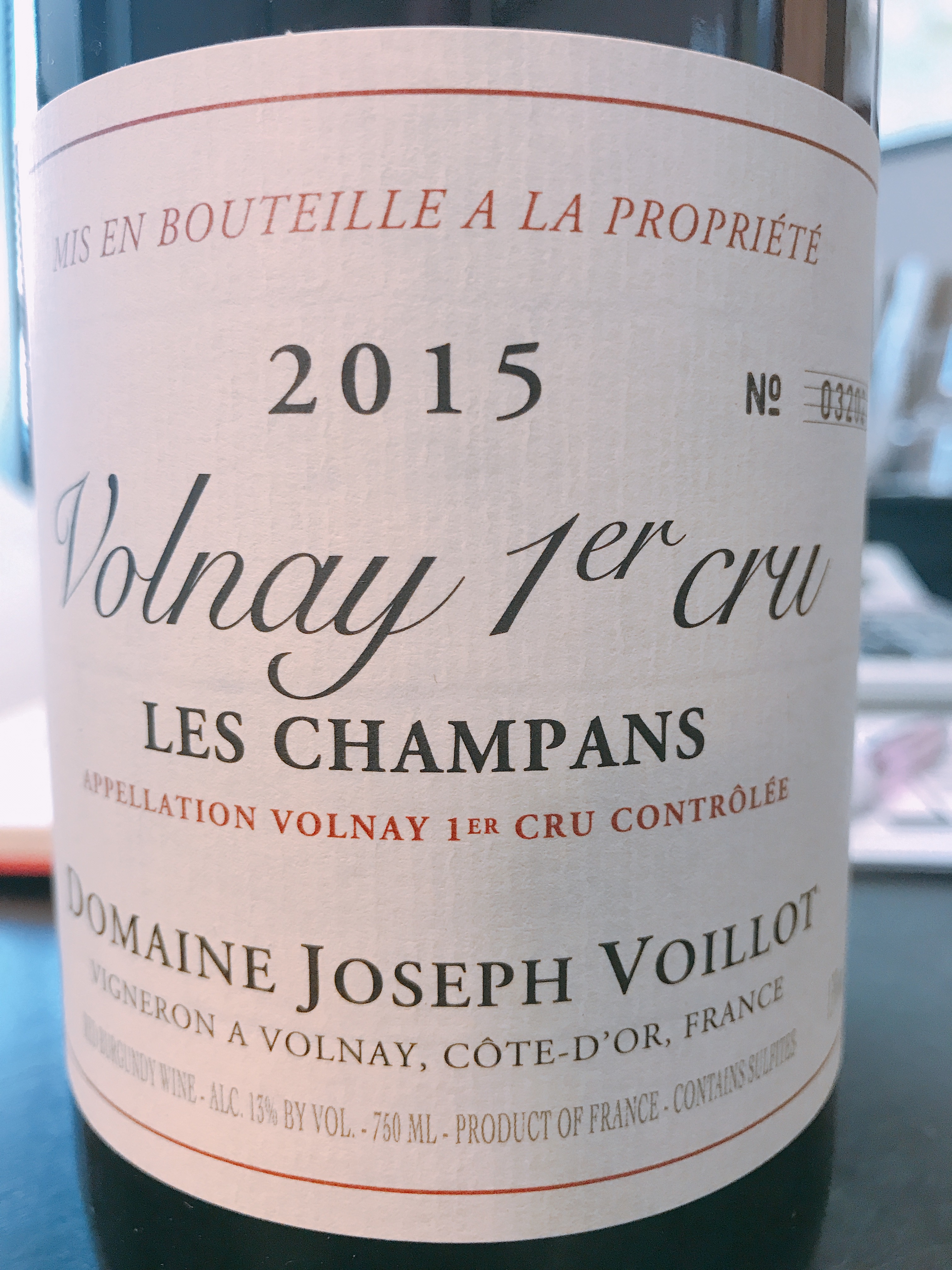 2019 Joseph Voillot Volnay 1er Les Champans