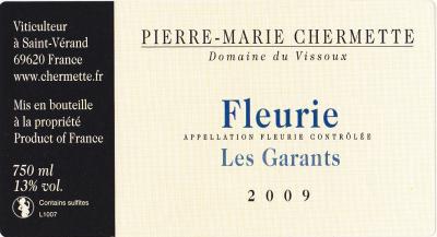 Domaine du Vissoux (Pierre Chermette) Fleurie Les Garants - Click Image to Close