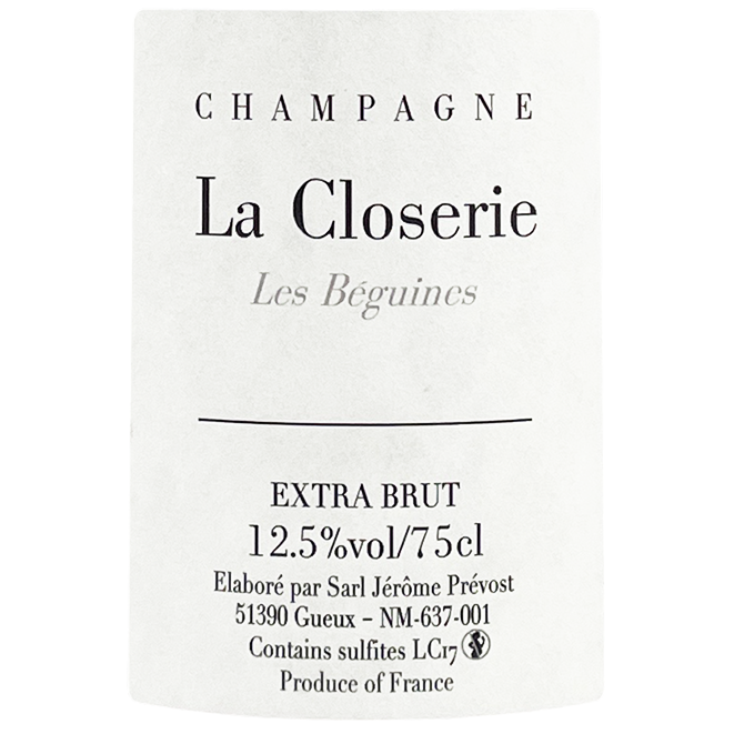 Jerome Prevost Champagne La Closerie Les Beguines (LC17) - Click Image to Close